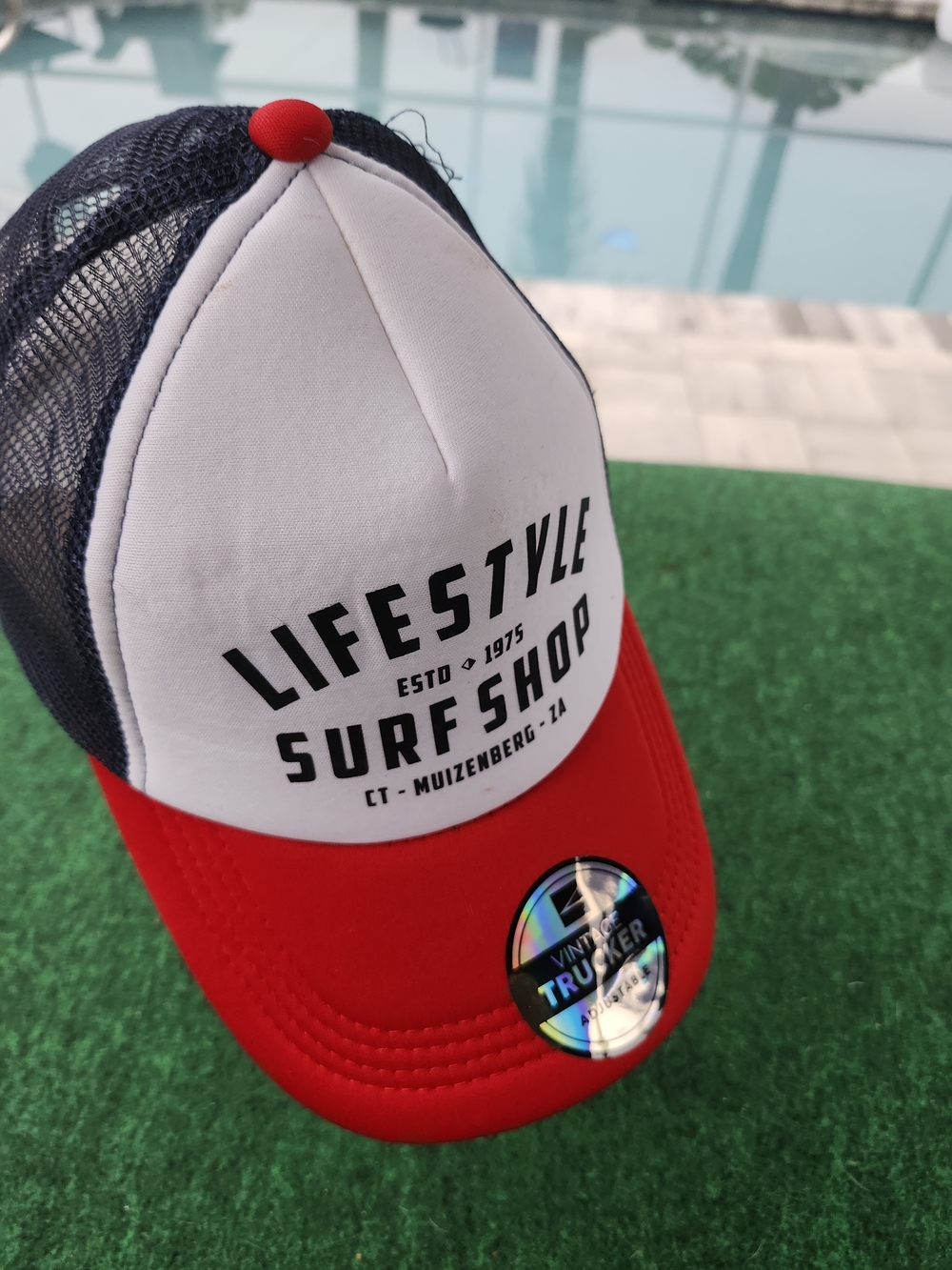 Lifestyle Surf Shop Trucker Hat - Red, White & Navy